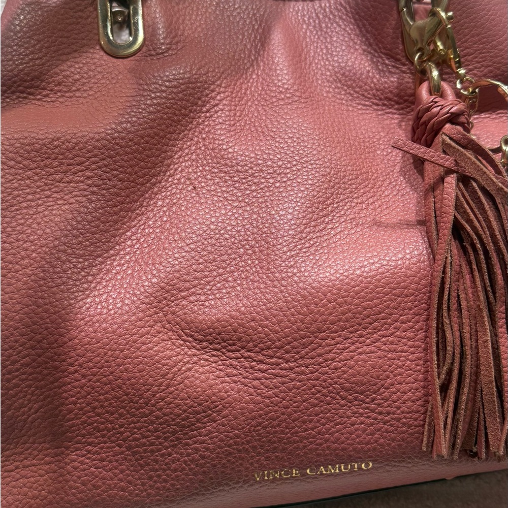 Vince Camuto Blush Rose Leather Bag with Tassel Charm - Picture 5 of 11